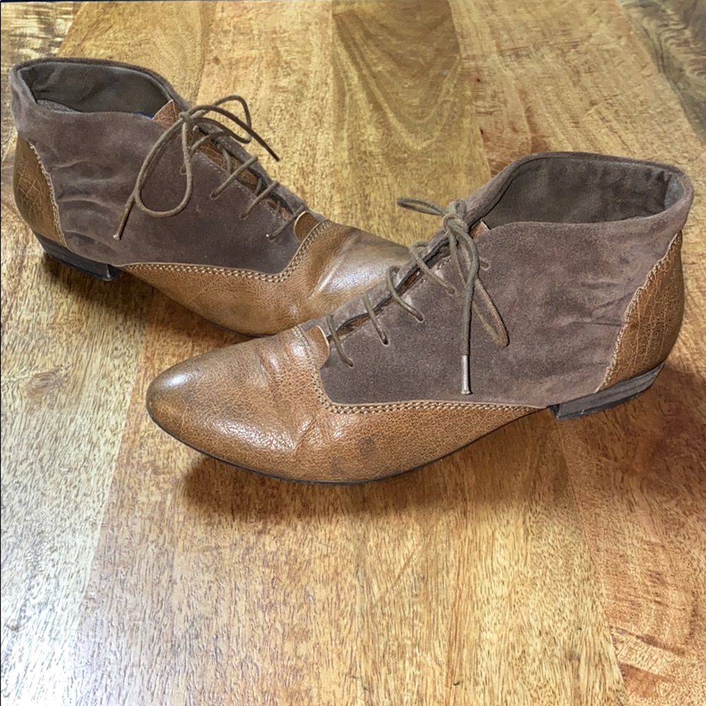 Top shop leather and suede booties